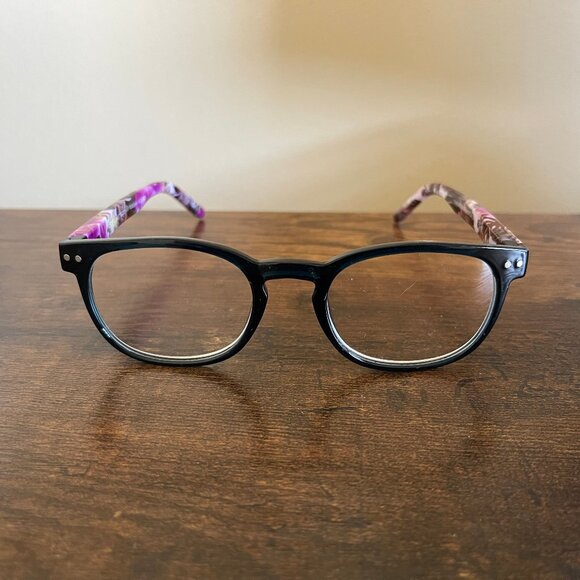 Foster Grant Multicolor Floral Pattern Round Eyelgass Frames Only 50-20-141 mm - Picture 1 of 9